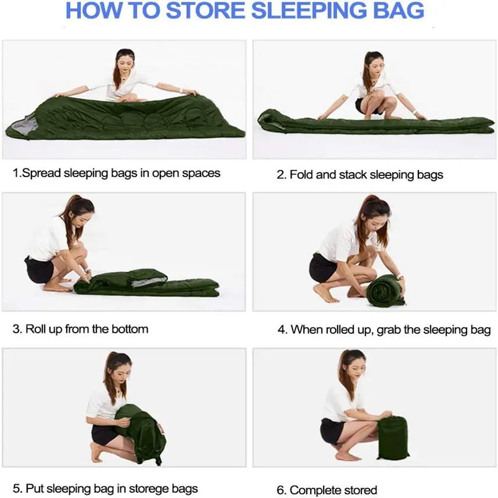 Backpacking Sleeping Bag for Adults Boys and Girls, Cold Weather Kids Sleeping Bag for 3 Season Hiking & Camping, Blue