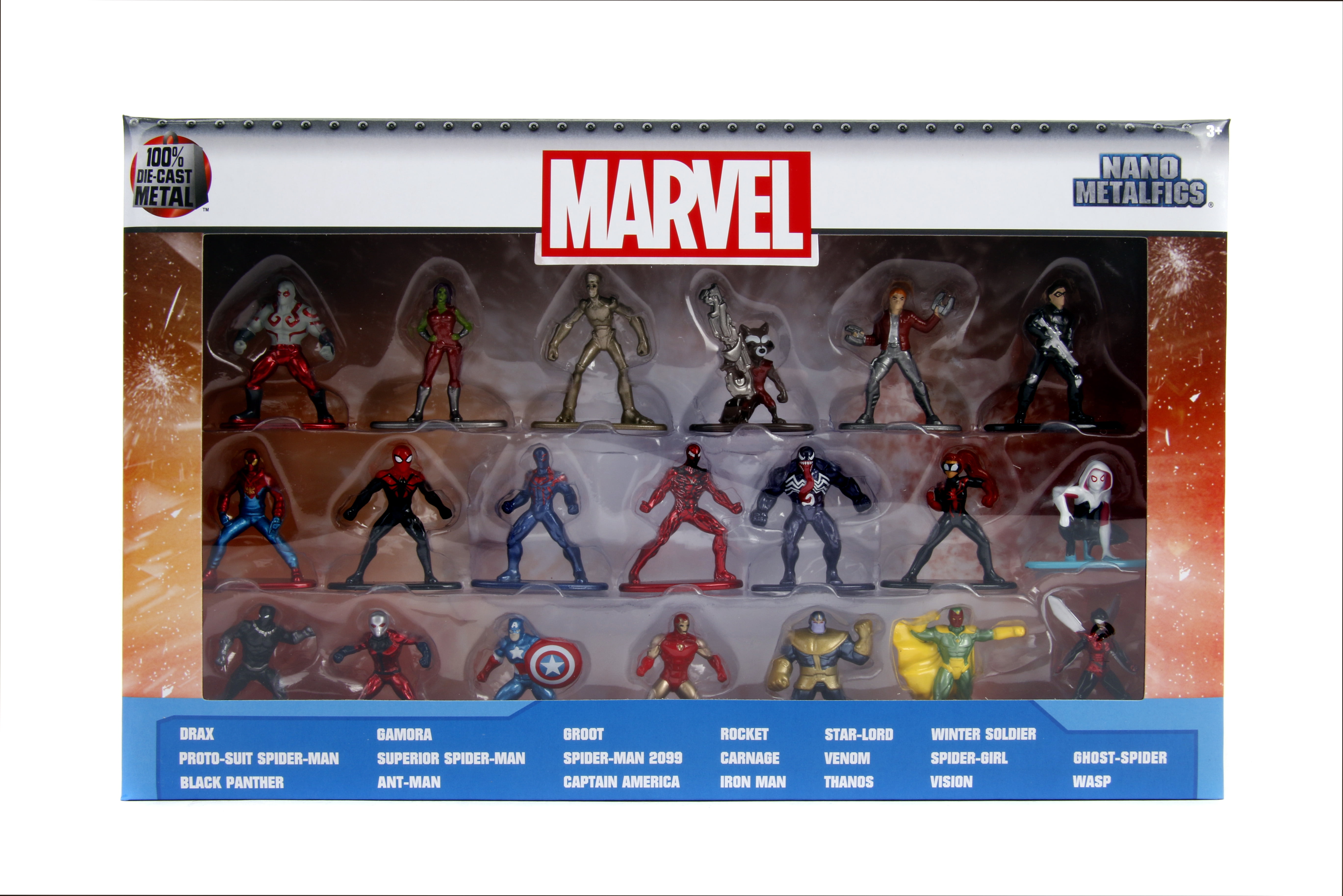Jada Toys Nano Metalfigs Marvel Avengers 1.65" Die-cast Metal Collectible Figures 20-Pack Wave 1