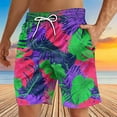 thumbnail image 2 of Iugvhana Men's Floral Print Swim Trunks Hawaiian Bathing Big and Tall Loose Suit Swimsuits Beach Shorts with Pockets Multicolor#1 L, 2 of 4