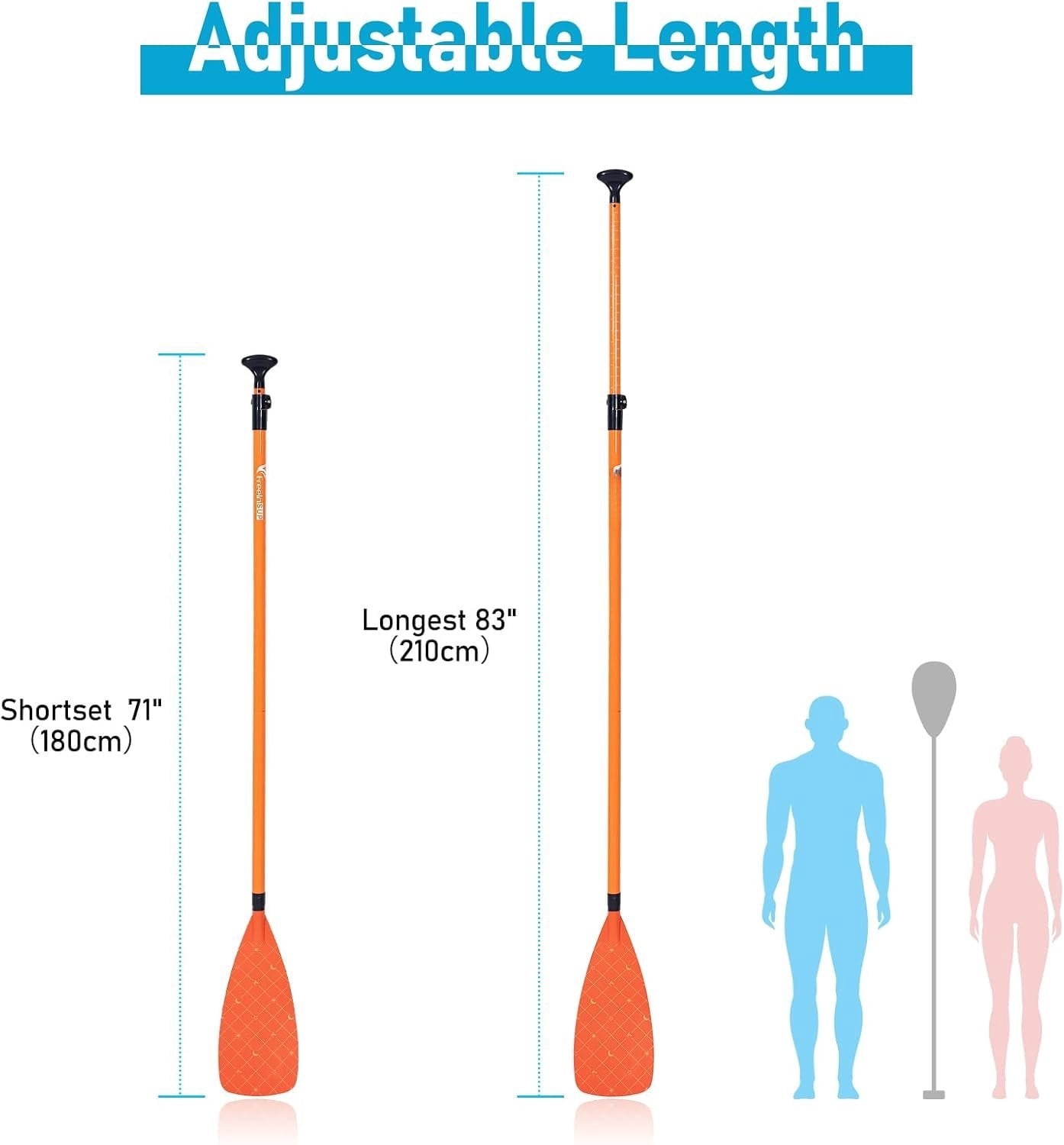 Fiberglass Paddle Board Paddle Effortless Adjustment & Transport Sup Paddle Lever Lock Kayak Paddle