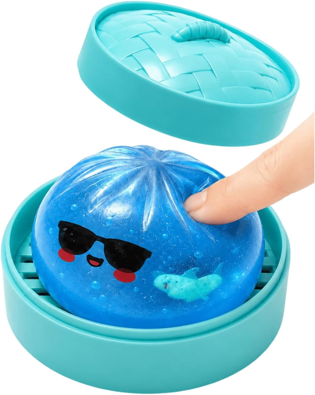 Shark Dumpling Squishy, Mystery Squishy with Box, Colorful Dumplings Squeeze Balls Stress Relief Sensory for Holiday & Birthday Gifts (Shark Dumpling)