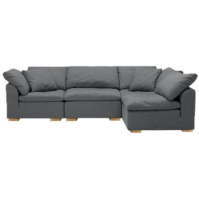 Sala Modular Kessa Muebles Sterling Gris Obscuro