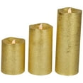 thumbnail image 5 of Northlight LED Brushed Flameless Christmas Pillar Candles - 8" - Gold Finish - Set of 3, 5 of 6
