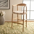 thumbnail image 2 of SAFAVIEH Bandelier Farmhouse Leather Woven Barstool, White, 2 of 7