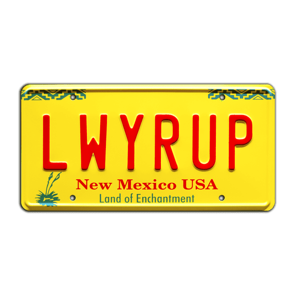 Breaking Bad | Saul Goodman's 1997 Cadillac DeVille | LWYRUP | Metal Stamped Replica Prop License Plate
