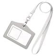 thumbnail image 2 of Porte-badge d'Identité Réutilisable avec Lanière de Cou Étanche et Anti-Poussière - Gris Horizontal, Multi 2 Gris Horizontal, 2 of 8