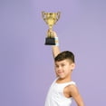 thumbnail image 3 of OULII Silver Plastic Trophy for Kids Award Encouragement Decor Perfect for Sports Ceremonies 6.5 Inches, 3 of 8