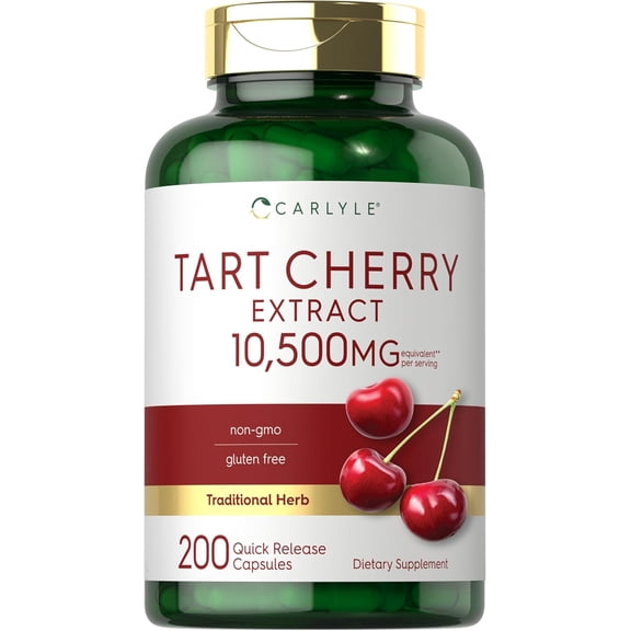Tart Cherry Capsules | 10,500 mg | 200 Pills for Men and Women | by Carlyle