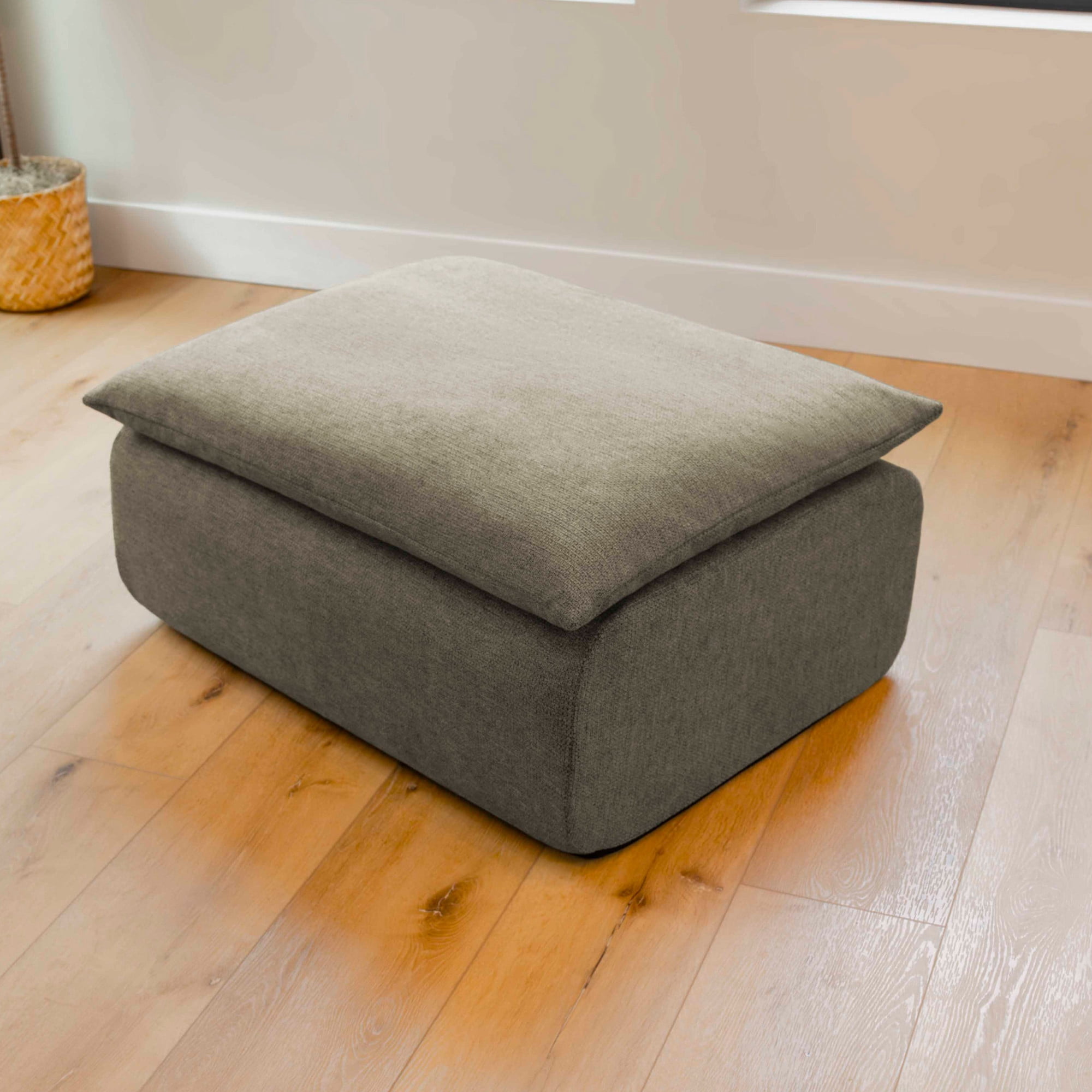Big Joe Driftscape Ottoman Foot Rest for Living Room, Misty Gray