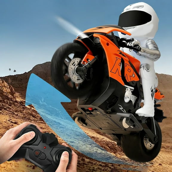 Remote Control Motorcycle Toy with Light, High-Speed Off-Road RC Car for Racing and Drifting Stunt Play, General Purpose Remote Control Vehicle for Everyday Use