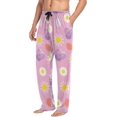 thumbnail image 5 of Chamomile Pink Flower Ghost Pajama Pants, Men's Lounge Pants Light with Drawstring and Pockets, Christmas New Year Birthday Father's Day Gifts, Small, 5 of 7