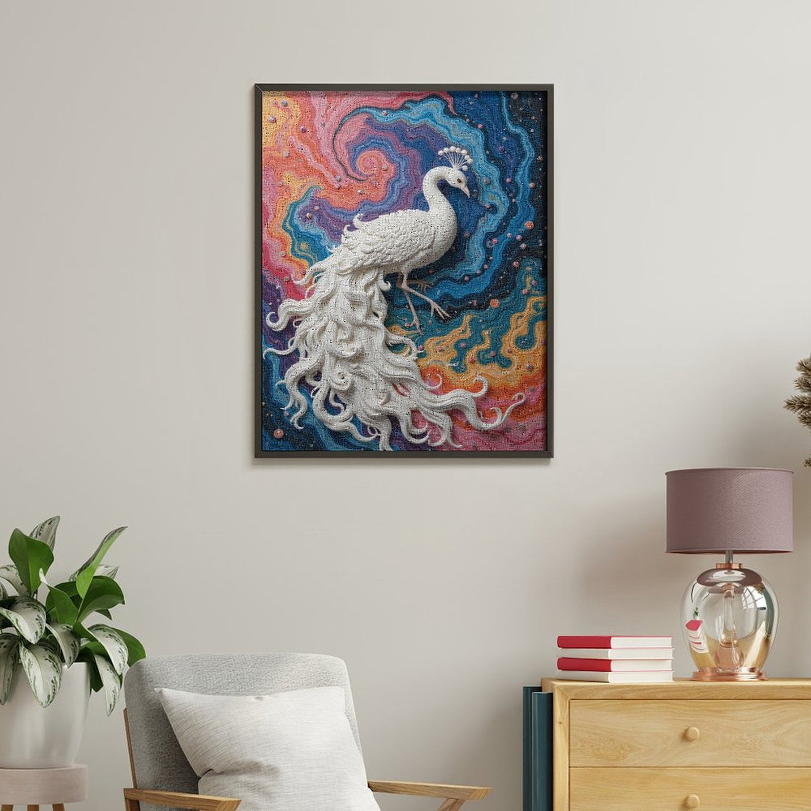 Paint By Numbers Kit for Adults Beginner - DIY Colorful Peacock Swirl Art Canvas Painting Kits for Adults, Frameless Paint By Number for Adults for Home Wall Decor 16x20 Inch