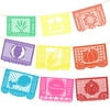 Tinksky 9PCS Multi-Colored Thanksgiving Large Papel Picado Banner Size 35x25CM