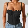 thumbnail image 2 of Bmisegm Corset Style Bustier Women's Vintage Lace Top Outerwear Piece Black L, 2 of 4