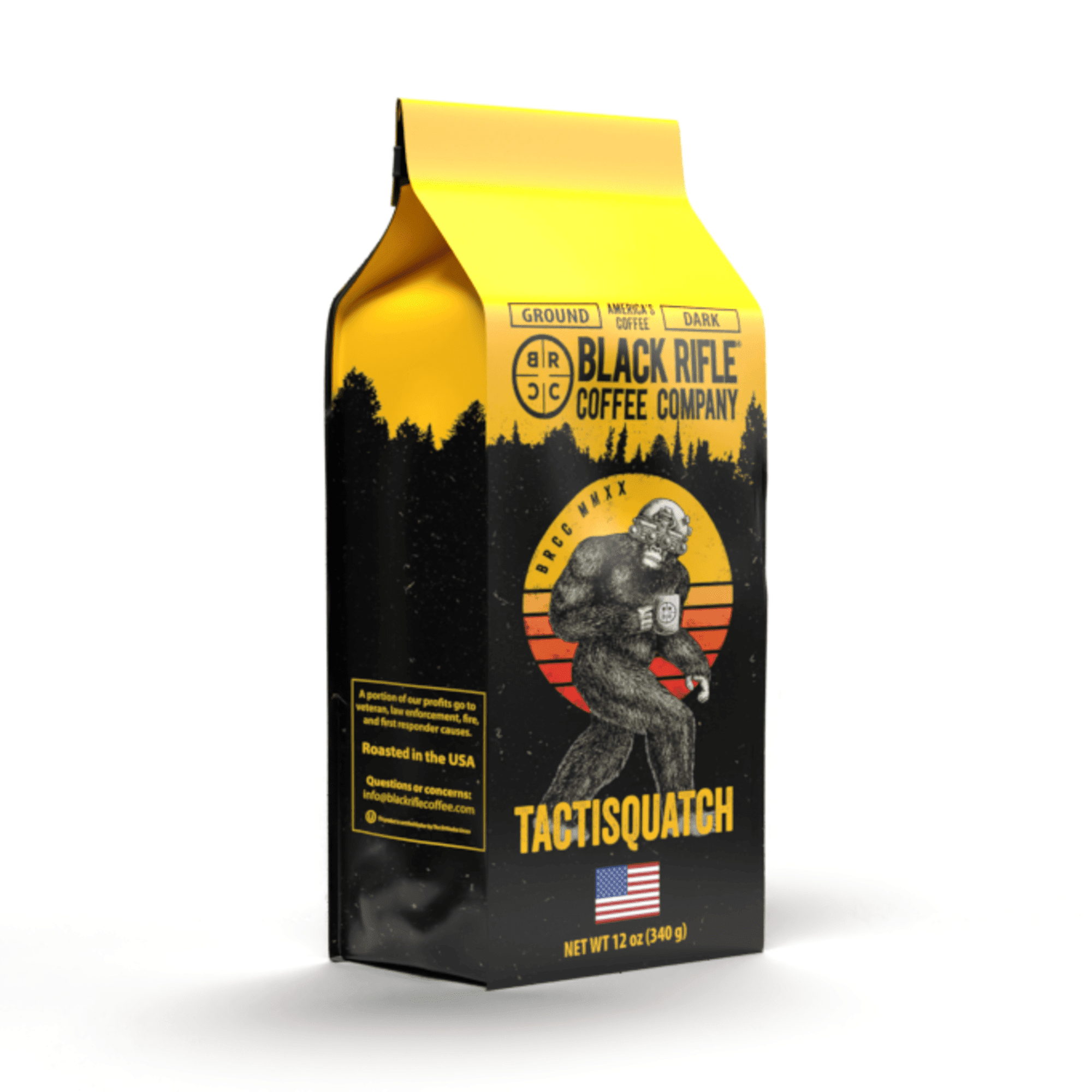 Black Rifle Coffee Company Tactisquatch, Dark Roast, Ground Coffee, Collectable Tin Bundle