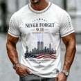 thumbnail image 4 of Xneal 911 25th Anniversary T-Shirt Short Sleeve Casual Print Never Forget 911 Multicolor Shirts for Men Size 2XL, 4 of 5