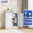 thumbnail image 2 of AUHUP 35" Metal Cabinet with Locking Doors and 2 Adjustable Shelves, White Garage Storage Cabinet for Warehouse, Basement, Home Office, Tool File Storage Utility Cabinets, 2 of 7