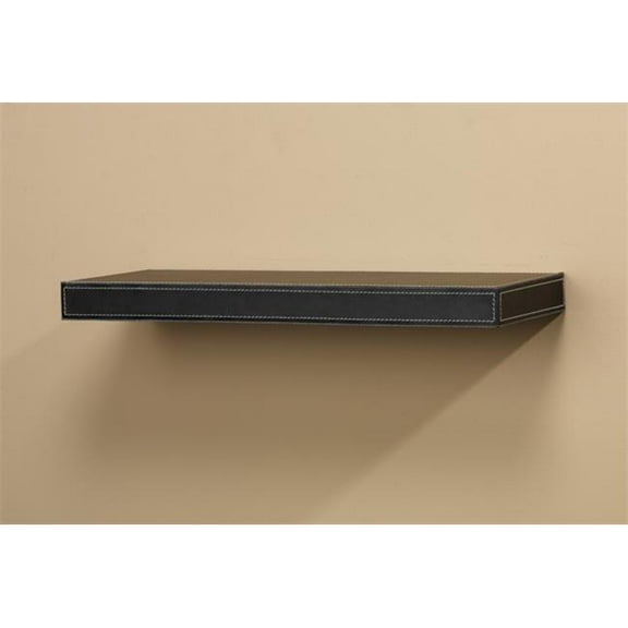 Amore Designs LTHR36BK Leather Shelving Black, 10 x 36 in.