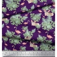 thumbnail image 2 of Soimoi Purple Moss Georgette Fabric Bunny Rabbit & Flamingo Bird Decor Fabric Printed Yard 44 Inch Wide, 2 of 3