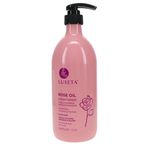 Luseta Rose Oil Hydrating & Volumizing Conditioner for Fine & Dry Hair - Sulfate Free Paraben Free Color Safe Rose Scent