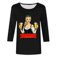 thumbnail image 4 of Yuanlook Tops for Women 3/4 Sleeve Crewneck Cute Basics Tees Casual Fashion Summer T Shirts Business Work Tee Blouses - Black - XXXXXL, 4 of 5
