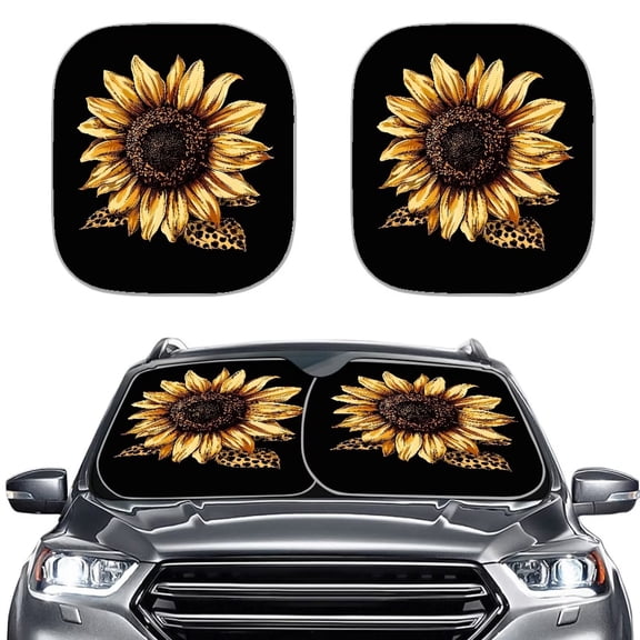 Binienty Sunflower Automotive Windshield Sunshades Foldable Windshield Sunshade Car Front Sunshade Blocks Sun Visor Easy Installation Sun Shade for UV Protection