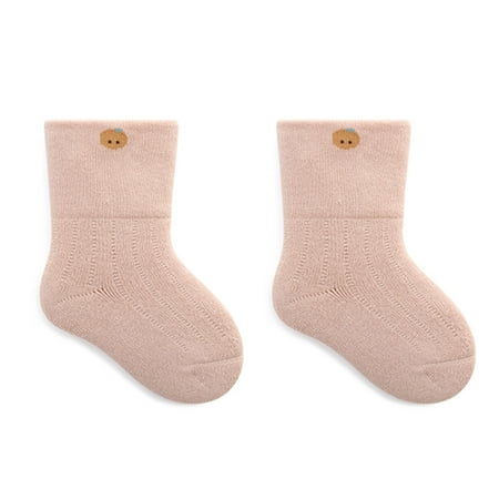 

Baby Socks Autumn and Winter New Cartoon Cute and Comfortable Wide Rib Thickened Warm Pink XS
