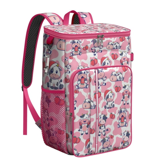Funny Buffalo Print Backpack Cooler – Leakproof Insulated Cooler Bag with Cute Cow and Farmhouse Pattern for Outdoor Fun & Family Trips