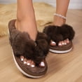 thumbnail image 4 of Cozy Slippers Ofreoo Women's Versatile Double-Size Flops Fleece Lining Warm Comfortable Slippers, 4 of 7