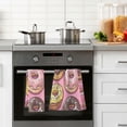 thumbnail image 4 of Yayeee 100% Cotton Hand Towels for Bathroom 16" x 28" Kitchen Towel, Cute Doughnuts Pattern, 4 of 7