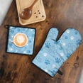 thumbnail image 5 of Blue Dog Paw Footprint Kitchen Oven Mitt and Pot Holder Sets 2 Pcs for Baking, Cooking and Grilling, Heat Resistant Up To 392 °F, 5 of 7