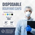 thumbnail image 2 of Medical Nation 21" Hair Net Disposable Bouffant Caps |Pack of 100, Black| Hairnets, Non-Woven, Non-Pleated Hair Cover |for Medical, Lab, Nurse, Tattoo, Food Service, Hospital, Cooking- Size 21" Black, 2 of 7