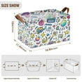 thumbnail image 7 of Yayeee Foldable Storage Basket for Shelves with Handles Waterproof Cloth Bins, Blue Doodle Pattern, 7 of 7