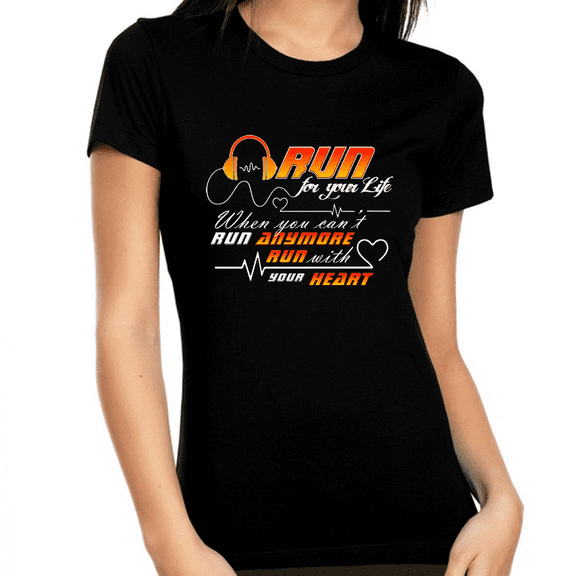 Funny Running TShirts for WOMEN Running Graphic Tees for Runners Marathon, 5k, 10k, Trail Running Runner Gifts