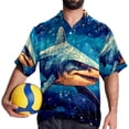 thumbnail image 4 of Starry Shark Men's Short Sleeve Spread Collar Beach Shirts Casual Printed Button Down Unisex Summer Tops, 4 of 6