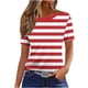 thumbnail image 2 of TaTaai Womens Casual Slim Fit T Shirt Fashion Unstructured Print Round Neck Short Sleeve Top Soft Stretchy Comfortable Blouse for Daily Wear Summer Vacation Gift, 2 of 4