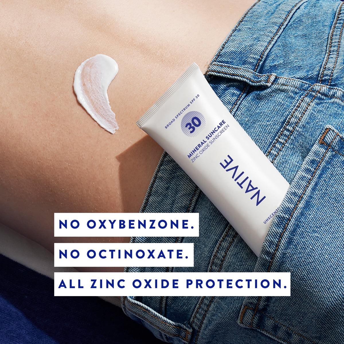 Native Unscented Mineral Sunscreen Lotion SPF 30, 5.0 oz