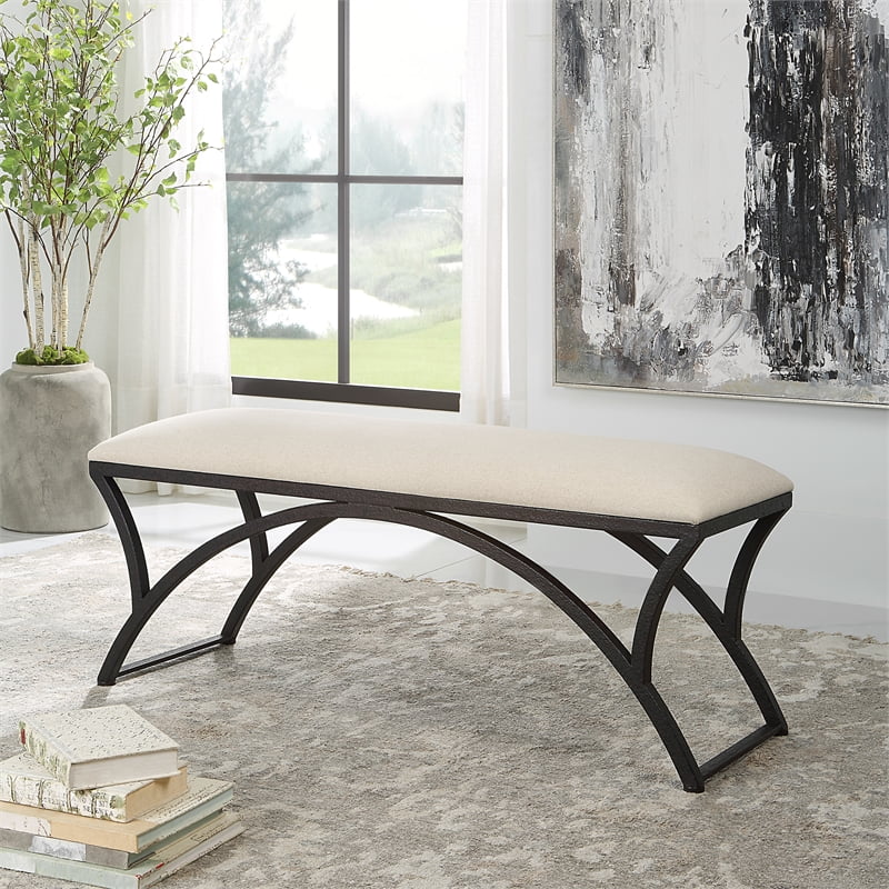 Metal bench with cushion sale