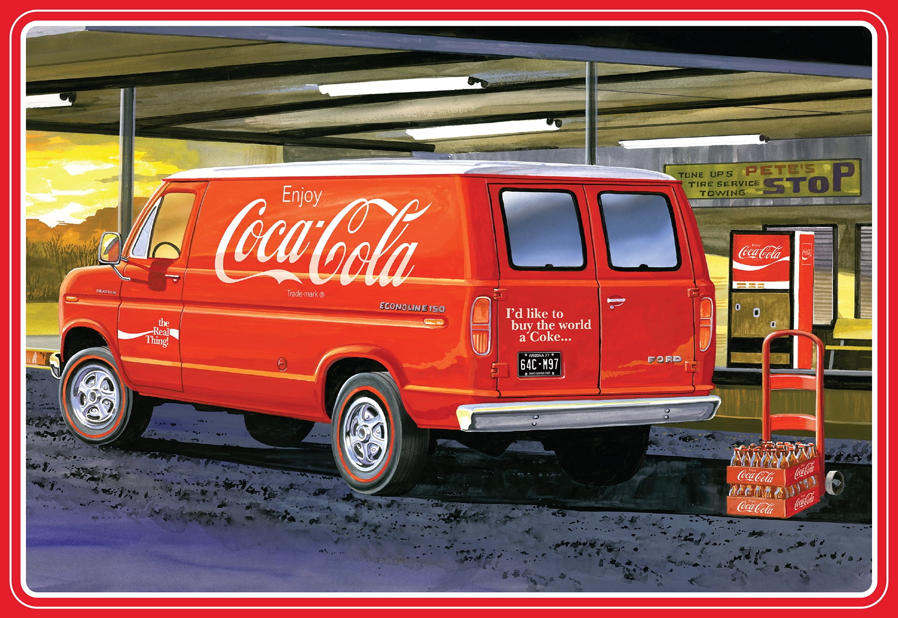 AMT 1173 F/S 1977 FORD VAN WITH COCA-COLA MACHINE MODEL KIT 