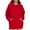 Red, variant on Ladies' Casual Fashionable Solid Color Long Sleeve Hooded Warm Shirt Loose Comfortable Hoodie Sweatshirt for Everyday Wear