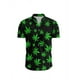thumbnail image 4 of Camisas de playa de verano para hombres, blusas casuales de moda de manga corta con solapa, camisa cómoda con estampado de hojas de hierba coloridas y botones, 4 of 4