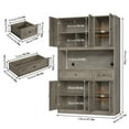 thumbnail image 3 of Homfa 72" Tall Kitchen Pantry with Microwave Shelf, Freestanding Kitchen Cupboard, Floor Cabinet for Dining Room, Wash Gray, 3 of 8