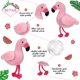 thumbnail image 3 of mini flamencos de peluche de 5 pulgadas, llavero de peluche de flamenco, adornos colgantes para llavero de bricolaje, cumpleaños, Navidad., 3 of 5