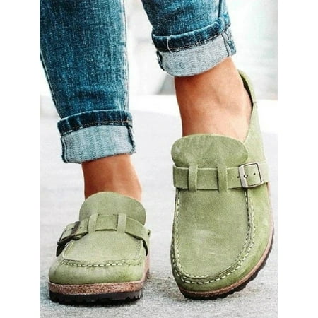 

Kesitin Women Backless Trainers Loafer Slip On Flat Non Slip Shoes Casual Summer Beach