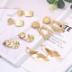 thumbnail image 5 of Jstyle - Juego de 4 pares de pendientes colgantes con clip, cuadrados, rectangulares, de metal dorado, geométricos, sin perforación,Gold, 5 of 6
