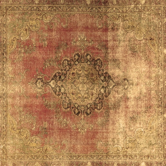 Ahgly Company Indoor Square Persian Brown Traditional Area Rugs, 7' Square