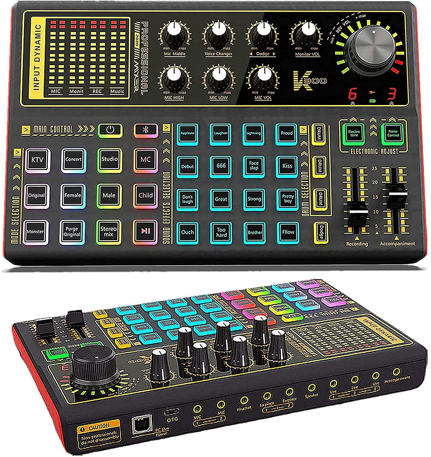 Voice Changer Soundboard, Audio Interface with Mixer and Live Sound