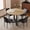 Oak&Black-1, variant on 5 Piece Dining Table Set for 4, 43.31" Round X-Shaped Base Kitchen Table with Upholstered Chairs, Modern Dinette Set for Breakfast Nook, Dining Room(Walnut Table&4 Grey Chairs)