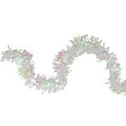 50 'x 4 "White Iridescent Wide Cut Tinsel Christmas Garland - Untel