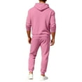 thumbnail image 4 of Hogleaql Sweat Suits for Men 2 Piece Hoodie and Sweatpants Solid Color Fleece Pullover Hoodies Jogging Athletic Pant Set Sweat Fall Winter Suit with Pockets Pink M, 4 of 6